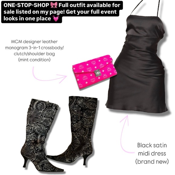 Black Grey Silver Paisley Floral Print Velvet Pointed Toe Kitten Heel Knee Boots - Picture 3 of 3